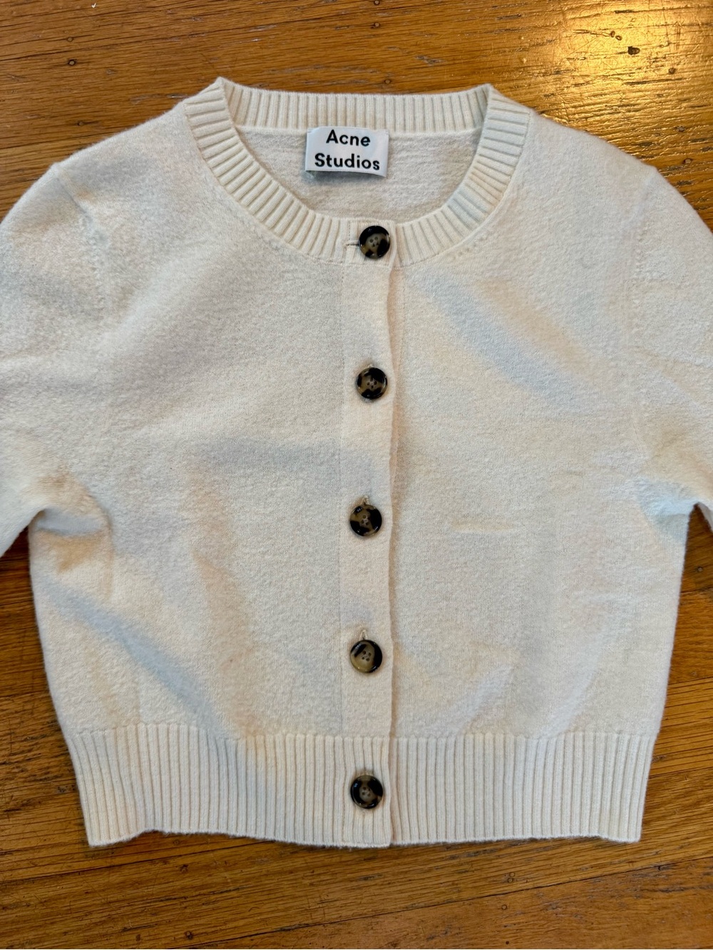 Acne Studios Cream Button-Up Cardigan Sweater XS